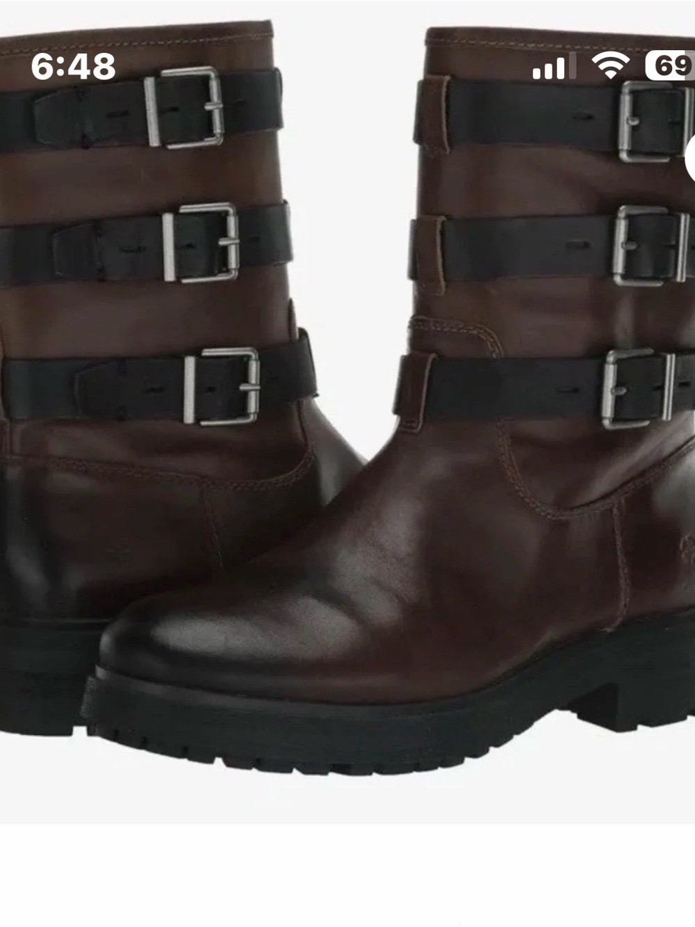 Lucky Cheviss motorcycle boots Wms 8.5 new in box leather brown black